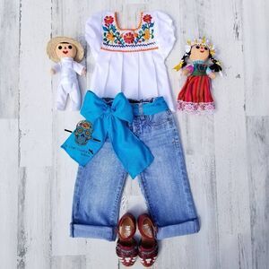 Mexican Embroidered Blouse Size 6